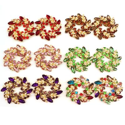 China Shoe Buckle Shoe Accessories Metal Buckle And Random Color Rhinestone Shoe For Women Shoe Clip for sale