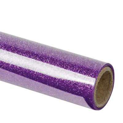 China Wholesale Purple Apparel Glitter Heat Transfer Film Vinyl Fabric / Garment Accessories Use T-shirt Vinyl for sale