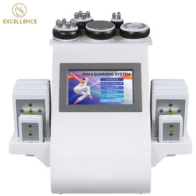 China Weight Loss 6 in 1 Slim Cavitation Lipo Laser Weight Loss Vacuum Cavitation System 40K Ultrasonic Cavitation Machine 8 Pads for sale