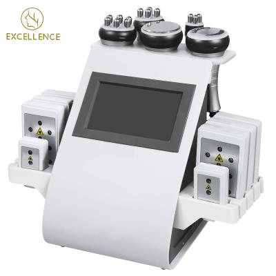 China 6 in1 Ultrasonic Cavitation Machine Weight Loss RF Lipo Laser Lipo Laser Liposuction Body Shape Cavitation Slimming Machine for sale