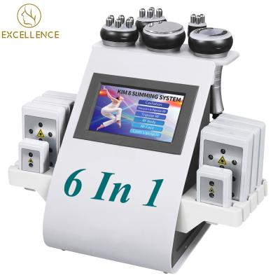 China New 8 Weight Loss Pads RF Vacuum Cavitation Lipo 6 In 1 40K Laser Slimming Fat Reduce System Machine For Home Use for sale