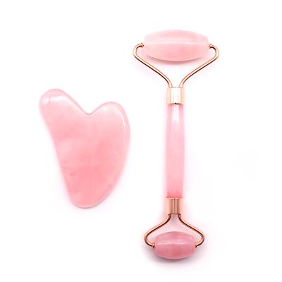 China Best Selling Natural Facial Massager Handheld Dual Head Opal Jade Roller for sale