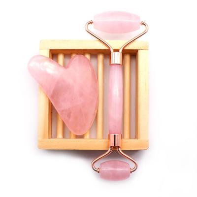 China Amazon hot sale portable gua sha stone rose quartz face massage roller jade stone for sale