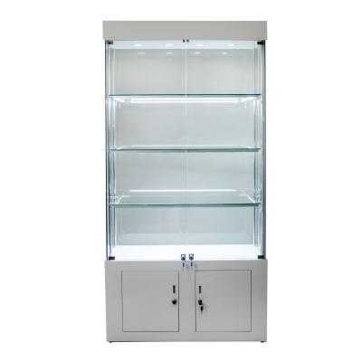 China Modern Glass Storage Cabinet Jewelry Display Showcase/Lockable Glass Showcase Showcase Cabinet, Adjustable Shelves With Electrified Track for sale