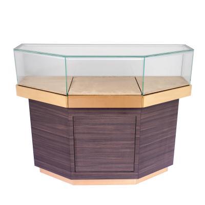 China Lockable Glass Showcase With LED Lights Customer Design For Jewelry for sale