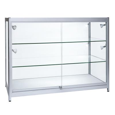 China Lockable quality timber showcase with glass top & 2 shelves full glass showcase display counter, jewellerystore counter for sale