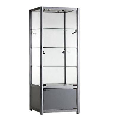 China Ships fully assembled beauty room display showcase, glass display cabinet, transparent display cabinet for sale