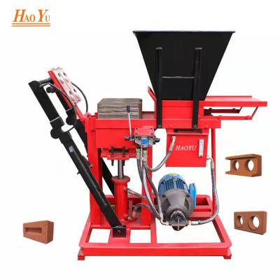 China Building Material Shops HY2-25 Diesel Engine Semi Automatic Clay Interlock Press Brick Making Machine for sale