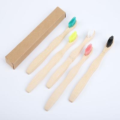 China Natural Custom Toothbrush 100% Biodegradable Bamboo Toothbrush Light And Comfortable Handle For Kids for sale