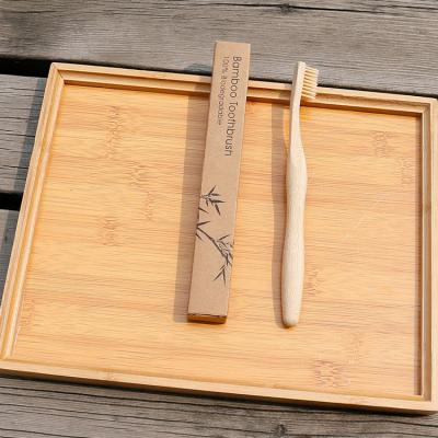 China Customizable Natural Bamboo Toothbrush 100% Biodegradable Reusable Organic Bamboo Toothbrush Light And Comfortable Handle With Logo for sale