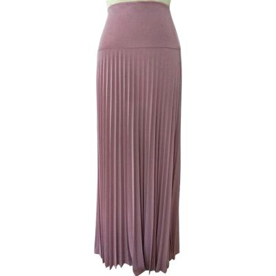 China Breathable Women Knit Pleats Skirt High Waist Maxi Long Skirt for sale