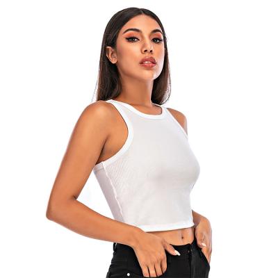 China Cotton Sleeveless White Tops Womens Custom Crop Sexy Top for sale