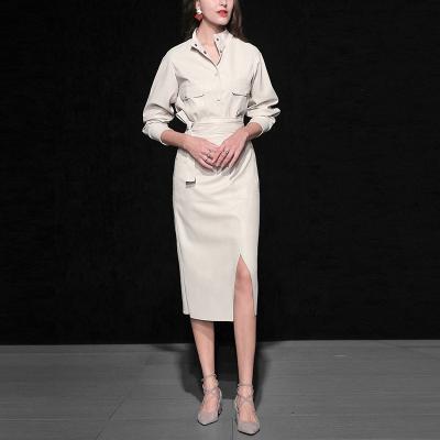 China Winter anti-static luxury women dress 2021 autumn winter fashion coat and skirt warm elegant two-piece suit long for sale