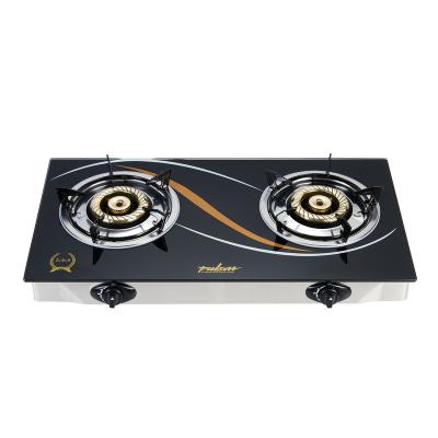 China Factory price luxury tempered glass brass burner with competitive price gas cooker gas stove for sale