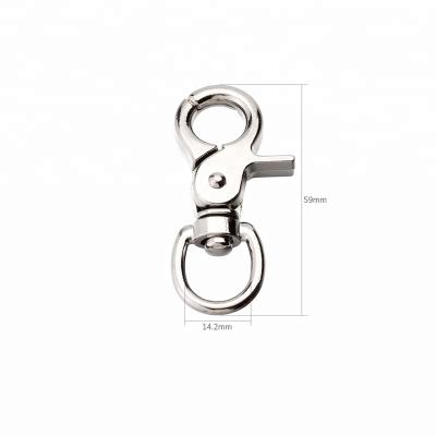 China Zinc Alloy Metal 59mm Snap Hook For 14mm DIY Key Chain Strapping Accessories Swivel Snap Hook BL06YL01-14.2 for sale