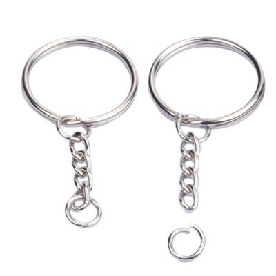 China Fashion And Manufacturer Fashion Bulk Metal Sample Split Key Chain Rings With Link Chain for sale