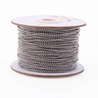 China FASHIONABLE 100 Meters 1.5mm Per Spool Stainless Steel Bead Ball Chain For Collar Jewelry Dog Tags Custom for sale