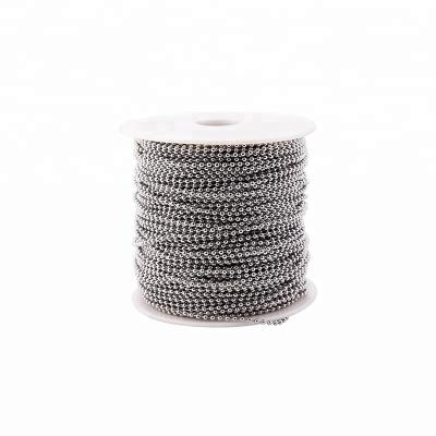 China Stainless Steel 300 Feet Stainless Steel Ball Coil Chain Roll 2.4mm for sale