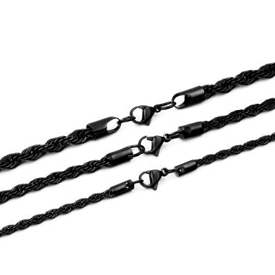 China Wear/Dress Accessory/Gift/Necklace/Bag Size Accessaries Professional Supplier of Various Decoration Black Stainless Steel Rope Chain For Necklace for sale