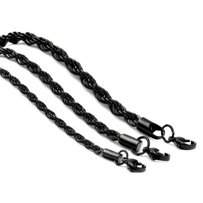 China Wear/Dress Accessory/Accessories Gift/Necklace/Bag Decoration Most Popular China Stainless Steel Black Rope Chain Necklace for sale