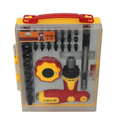 China Mini Type Ratchet Handle 34Pcs Hand Screwdriver Set And Box Ratchet Grip Precision Socket Set for sale