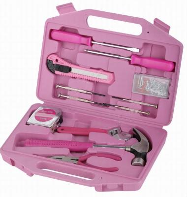 China 101pcs Household Tool Kit Ladies Pink Kraft Germany Machining Plastic Tool Box for sale