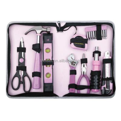 China Pink Set For Lady 19pcs Ladies Hand Type Tool Kit Set In Pink Tool Bag for sale