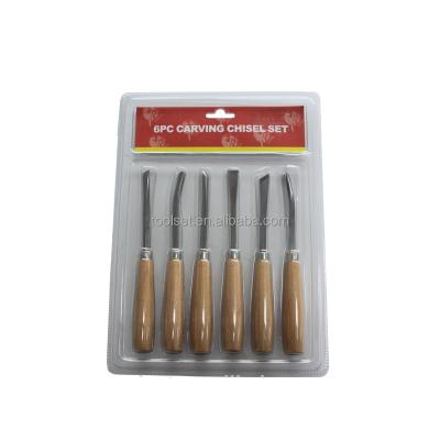 China Carpenter Hobby Work 6pcs Solid Wood Carving Chisel Set, Carpenters Tools, Woodworking DIY Tools for sale