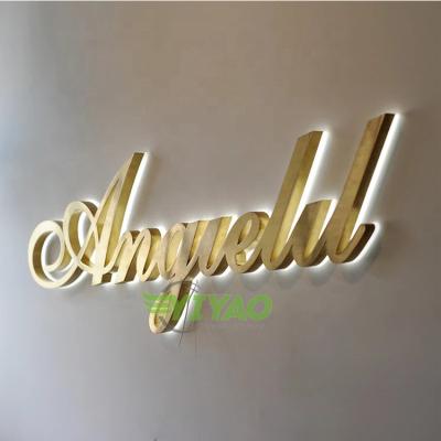 China YIYAO Indoor Exterior Wall Led Light Backlit 3d Logo Sign for sale