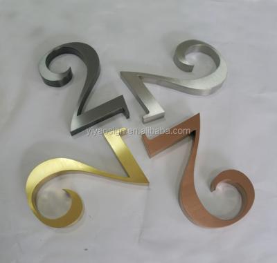 China Real Estate/Shop/Building/Office Metal Stainless Steel Hotel Residence Door Room House Numbers Sign Plate for sale