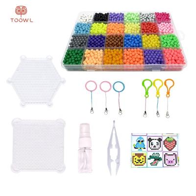 China Toowl 24 Color 3600 Pcs Wonderful Diy Fuse Beads Kids Toys Funny Gift Water Fuse Beads 5mm Kids Gift Kit for sale