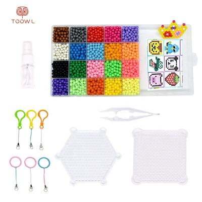 China 3+ Toowl 20 Pcs 2900 Color Popular Pop Sticky Beads With Kids Toy Magic Spray Diy Water Mist Fuse Beads Kit for sale