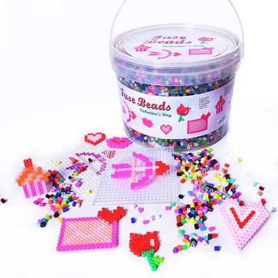 China Hot Sale Modern Colorful Amazon Perler Beads Bucket Festival Theme Small Eva Hama Beads 5mm Fuse Beads for sale