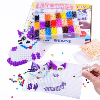 China 24 Modern Colors Ironing Beads Set Kids Diy Crafts Educational Toy Perler Beads 4300pcs Fuse Beads Kit for sale