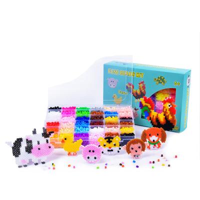 China Amazon Sale 36 Hot Modern Perler Eva Beads Colorful Box Kids Diy Colors Crafted Toys Handmade 5mm Hama Beads Kit for sale