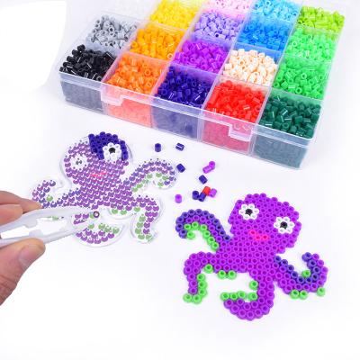 China Modern 20 Colors Boxed Creative Educational Craft Ironing 5mm Hama Beads Beads Kit Kids 3d Diy Cartoon Models Set for sale