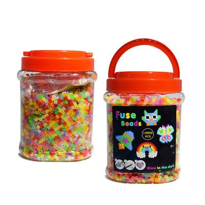 China Wholesale Cartoon DIY 9000 EVA/PE EVA/PE Nail Plastic Board Multicolor Kids Intelligence Development Toy Fuse Beads for sale