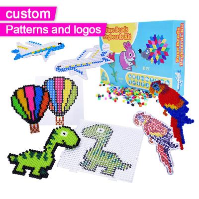 China Eco-friendly Material Wholesale Custom Water Soluble Beads Set DIY Figure Puzzle Game Kids Educational Plastic Toys 2.6MM Hama Beads for sale