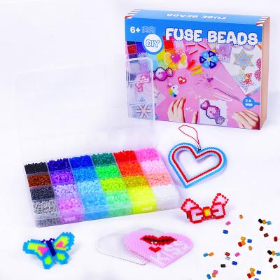 China EVA High Quality EVA Material Hama Beads Non-Toxic Eco-friendly 24 Colors Creative Perler Bead Toys 2.6mm Boxed Fuse Beads for sale