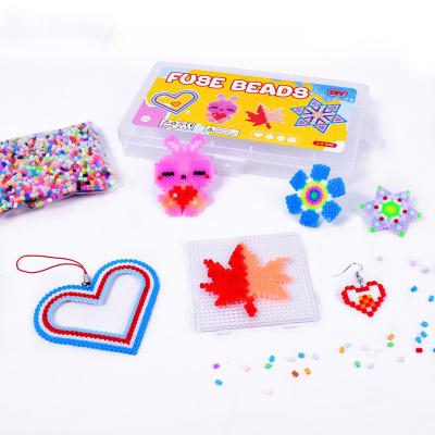 China Toy Kids Handmade Educational Toys Educational Diy Craft Bagged Perler Fuse Beads Set Ironing Beads Kit With Storage Box for sale