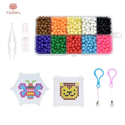 China Wholesale PVA Toowl 10-Color 1100 Pcs Magic Bead Crafts Toy Kids Water Fuse Bead Kit for sale