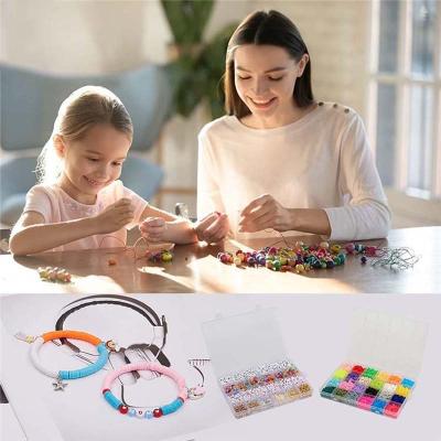 China Jewelry Making 2022 New Children Educational Toys 24 Colors Jewelry Making Bracelets Diy Craft Flat Round Boxed 6mm Polymer Clay Beads for sale