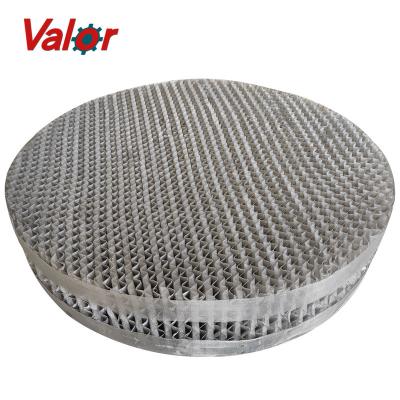 China Industrial Tower Manufacturer Stainless Steel 125 250 350 252 352 450 500XY Perforated Corrugated Plate Metal Wire Mesh Structured Tower Packing for sale