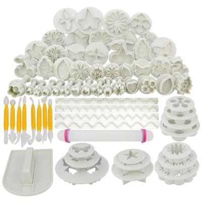 China Viable Cake Decorating Baking Tools Plastic Fondant Kit Mold Set For Cupcake for sale