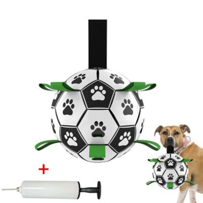 China Sustainable Pet Football Toys Interactive Soccer Ball Dog Toys With Grab Taps for sale