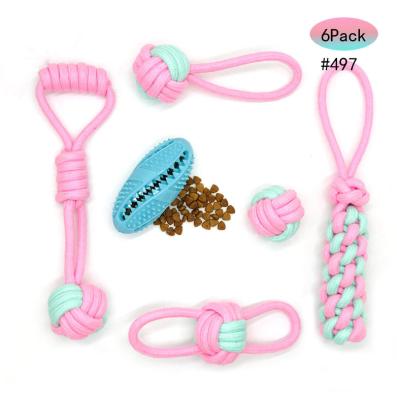 China Sustainable Dental Interactive Dog Chew Cotton Puppy Pet Rope Toy Set Teething for sale