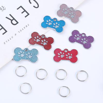 China 2.9*1.8cm Dog Viable Zinc Alloy Pendant For Decorating Pets To Bone Shaped Dog ID Name Tag for sale