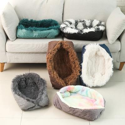 China Viable 2 in 1 Warming Winter Deep Sleeping Dog and Cat Night Soft Pet Bed Soft Bed for sale