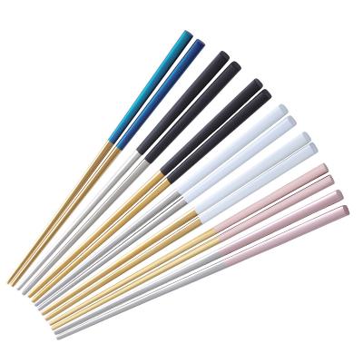 China Sustainable Wholesale Sus304 Stainless Steel Metal Gold Plated Chopsticks for sale