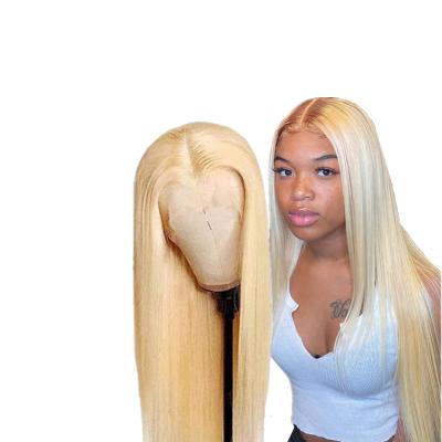 China Full Lace Wig 40 Inch 613 Virgin Hair Brazilian Straight Human Hair Lace Frontal Wig 613 Blonde for sale